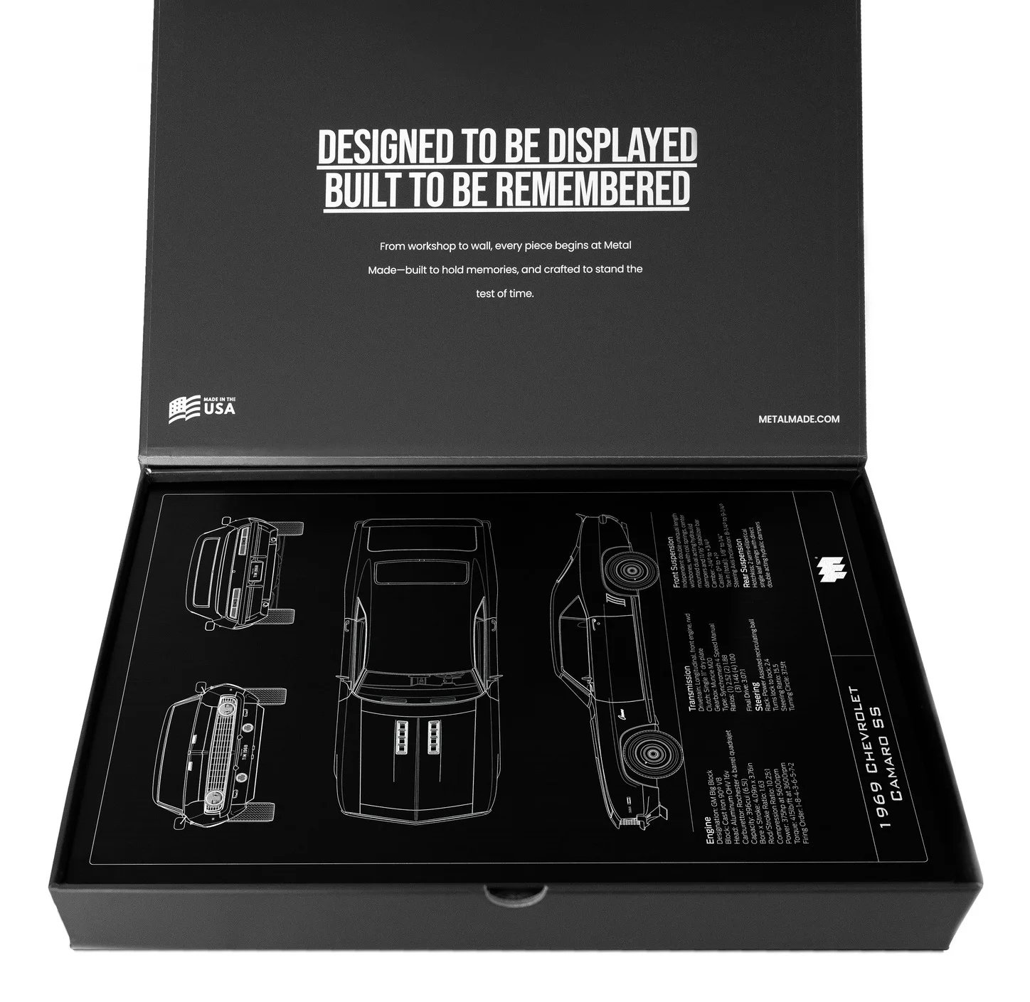 1969 Chevrolet Camaro SS, in the metal made gift box, portrait plate