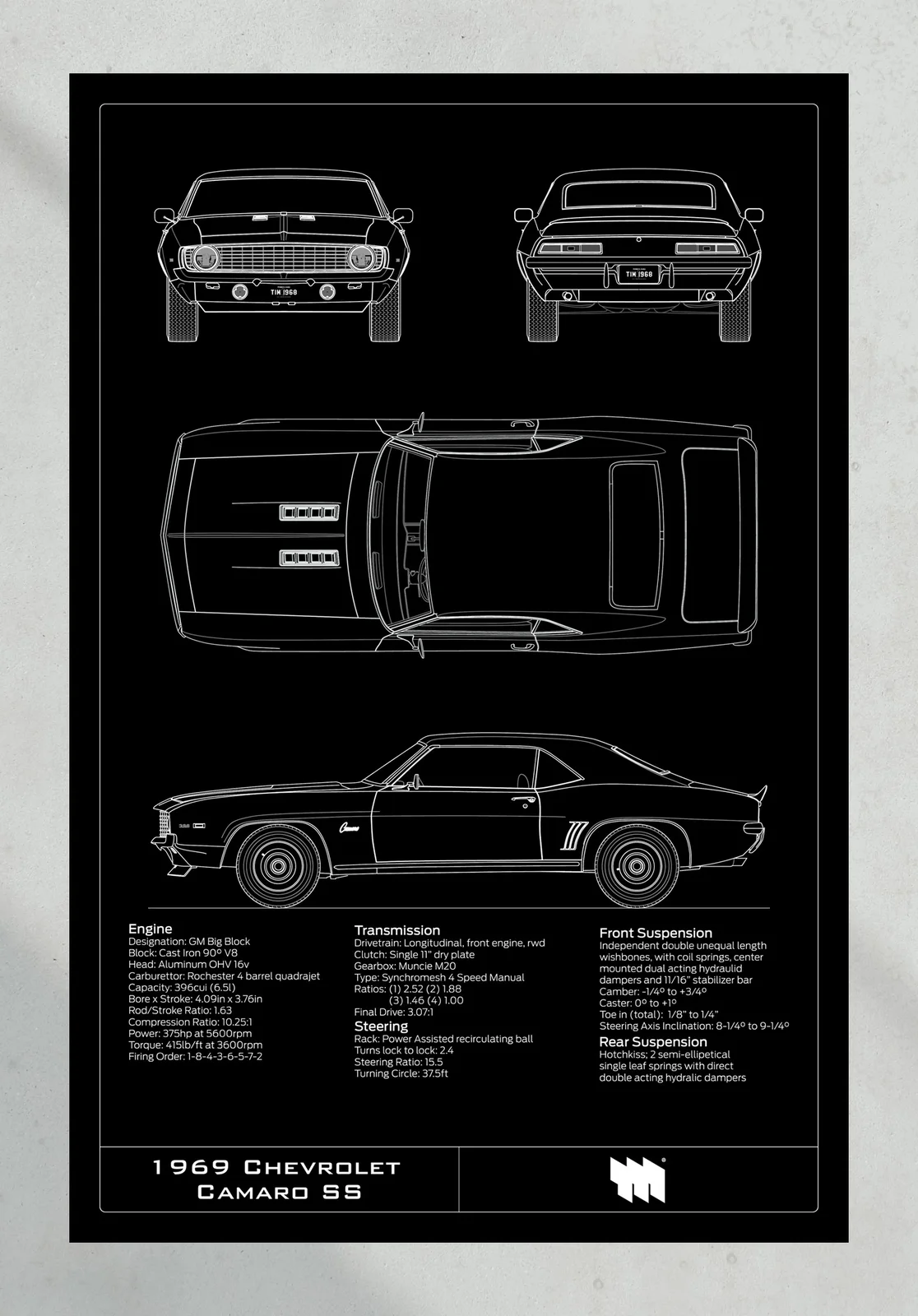 1969 Chevrolet Camaro SS, the print, portrait