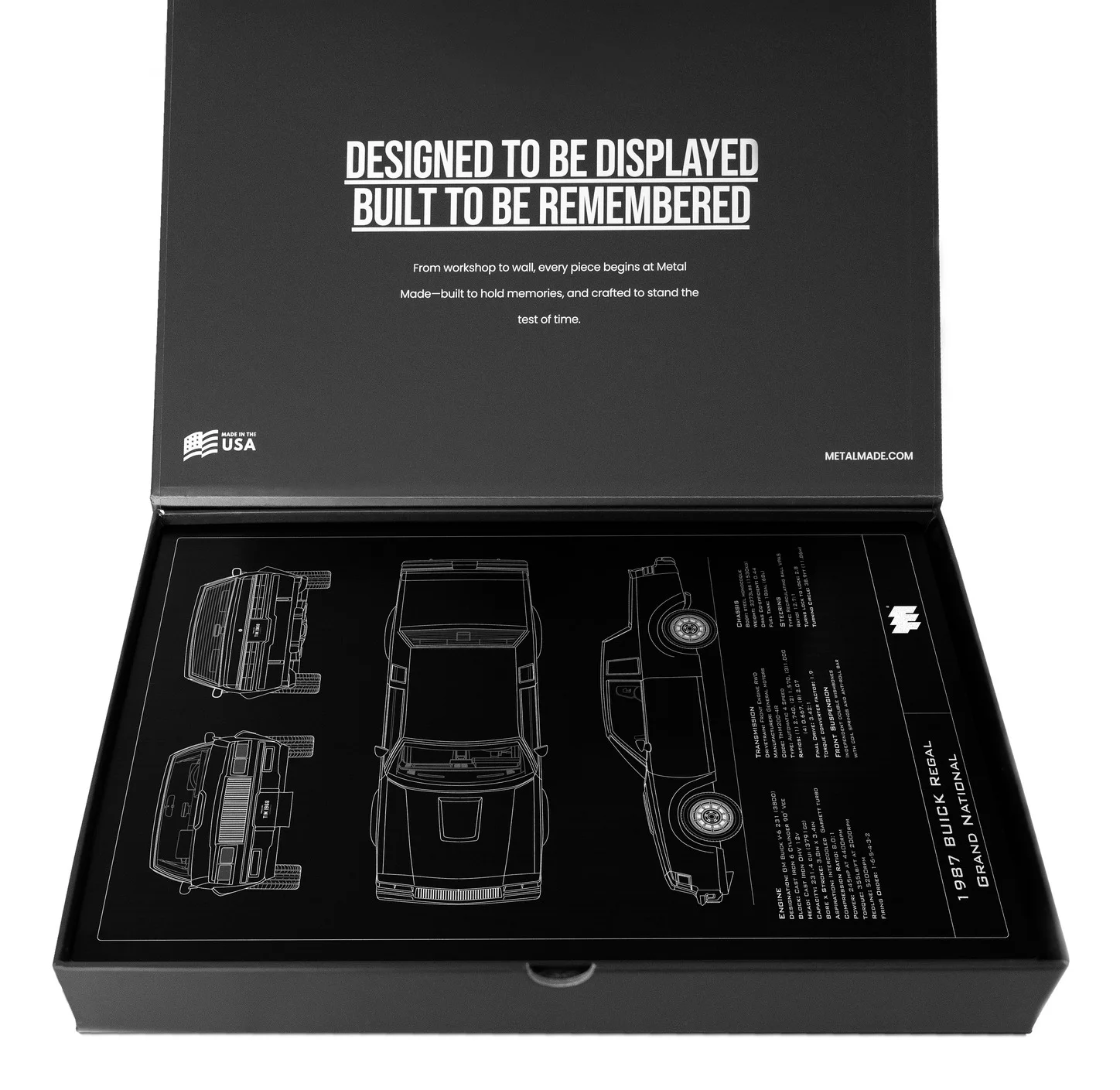1987 Buick Regal Grand National, in the metal made gift box, portrait plate