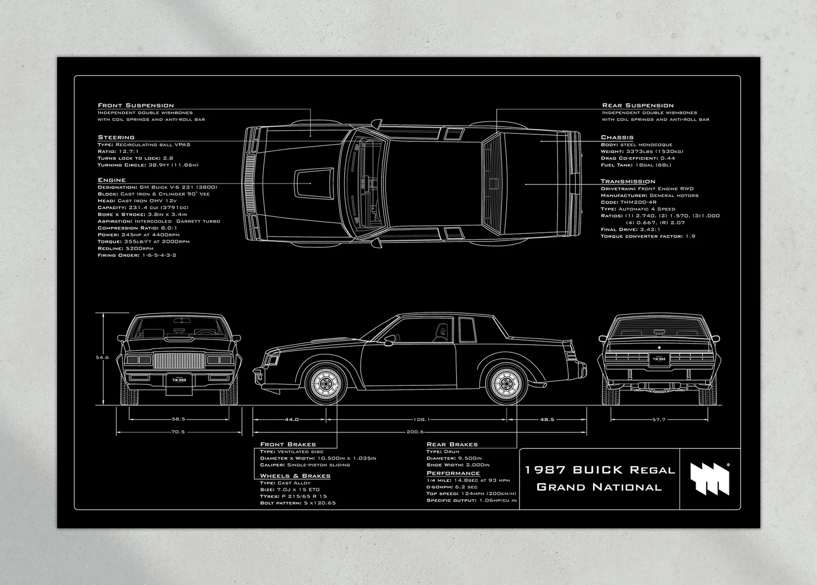 1987 Buick Regal Grand National, the print, landscape