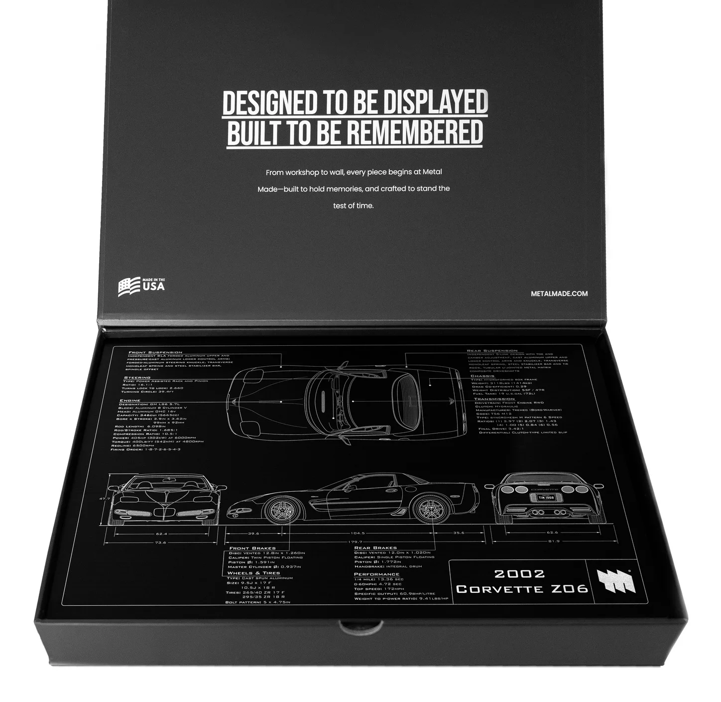 2002 Corvette Z06, in the metal made gift box, landscape plate