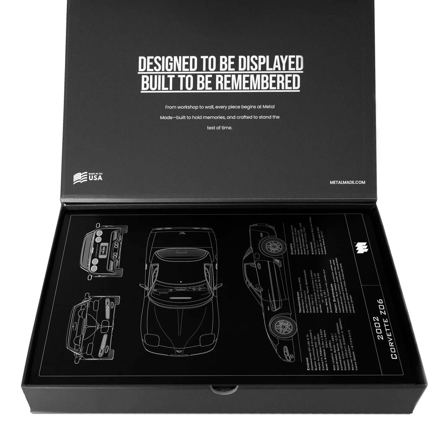 2002 Corvette Z06, in the metal made gift box, portrait plate