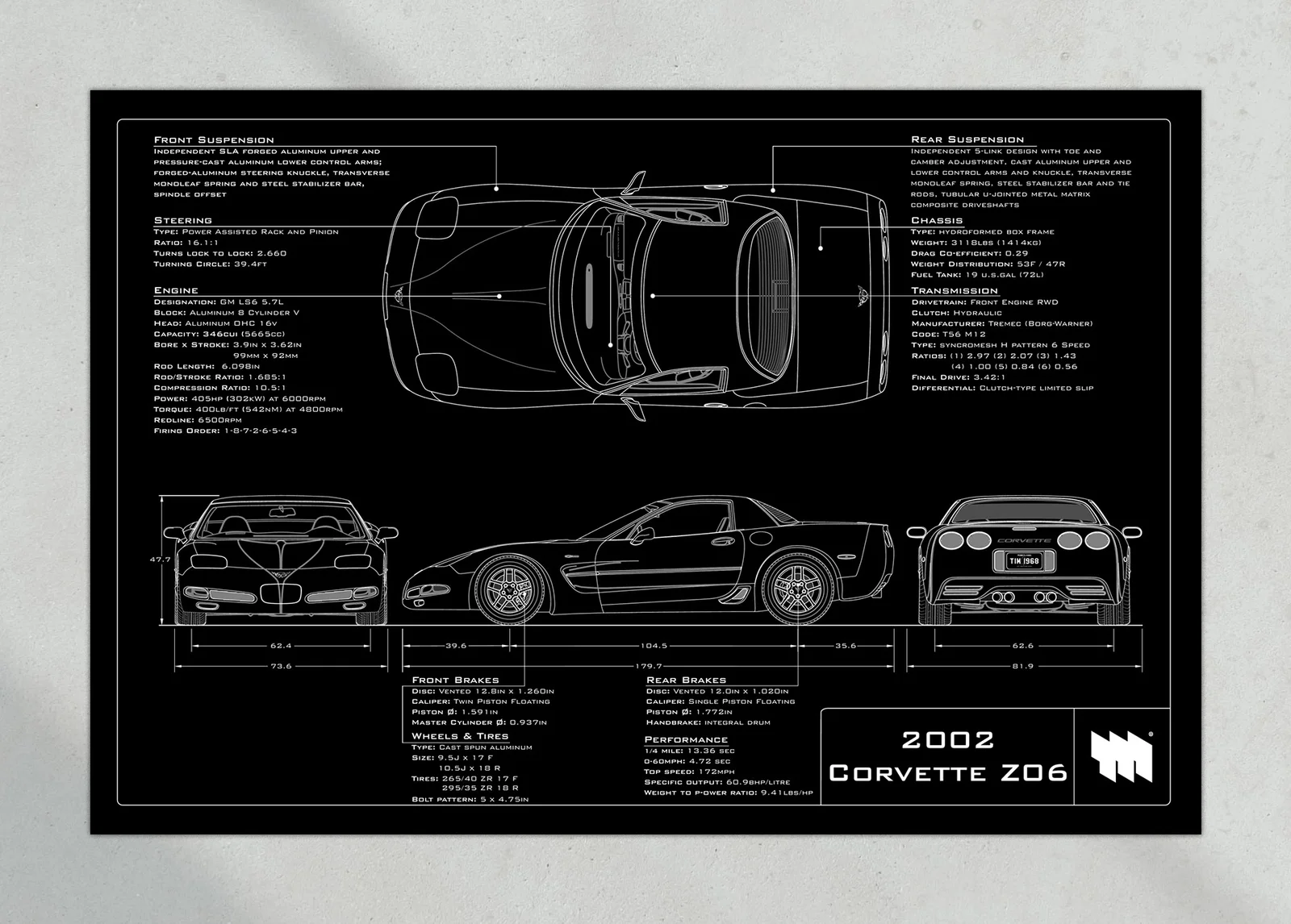 2002 Corvette Z06, the print, landscape