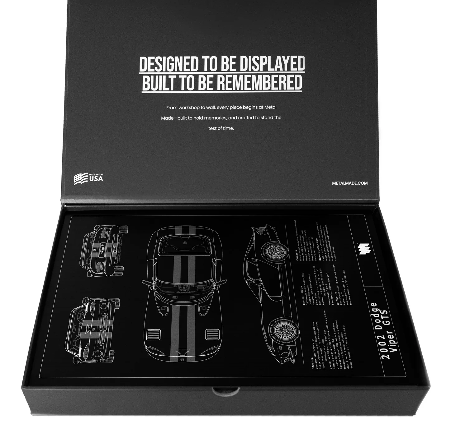 2002 Dodge Viper GTS, in the metal made gift box, portrait plate