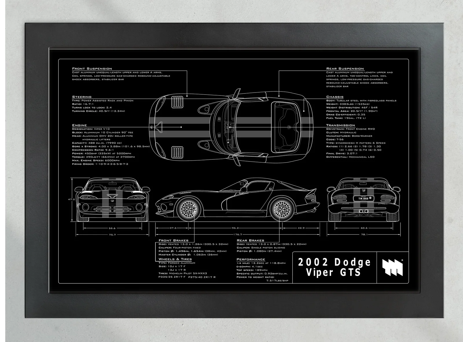 2002 Dodge Viper GTS, in the collector's frame, landscape