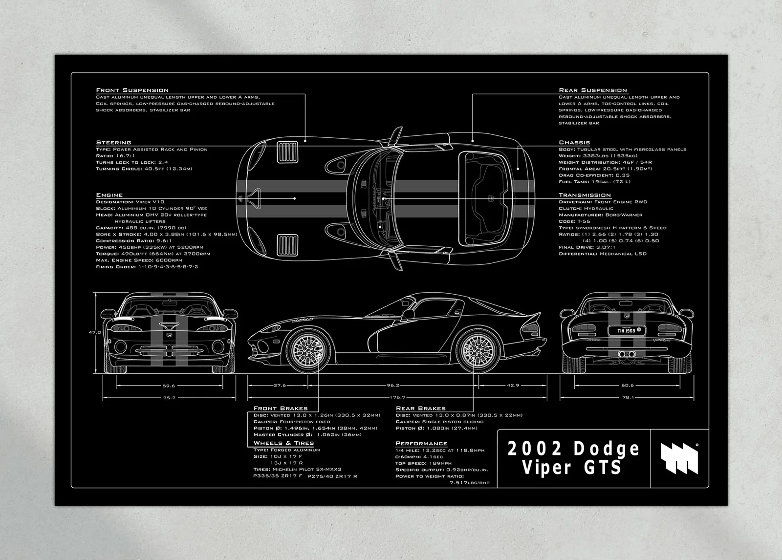 2002 Dodge Viper GTS, the print, landscape