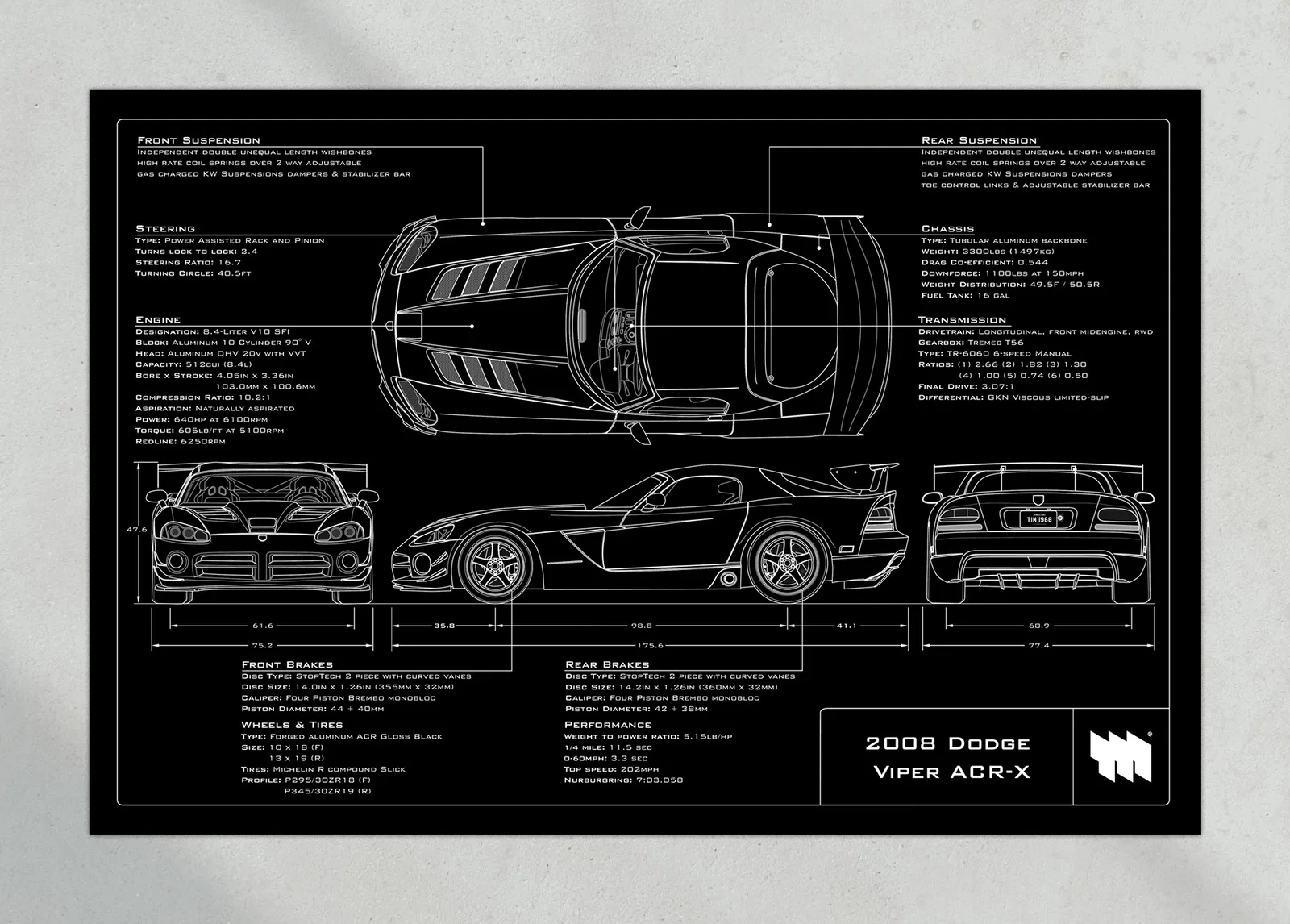 2008 Dodge Viper ACR-X, the print, landscape