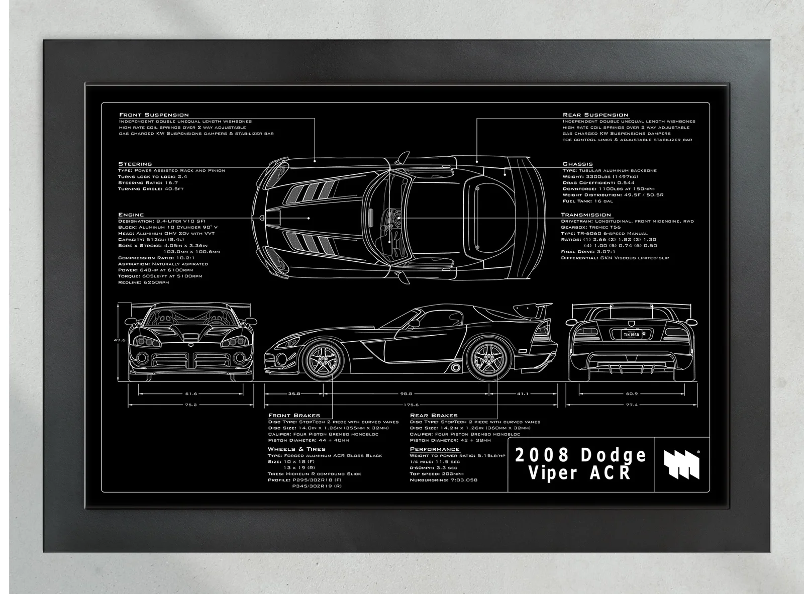 2008 Dodge Viper ACR, in the collector's frame, landscape