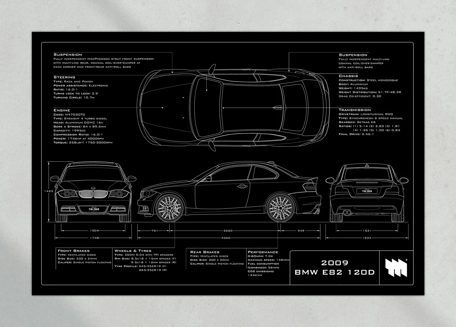 2009 BMW E82 120D, the print, landscape