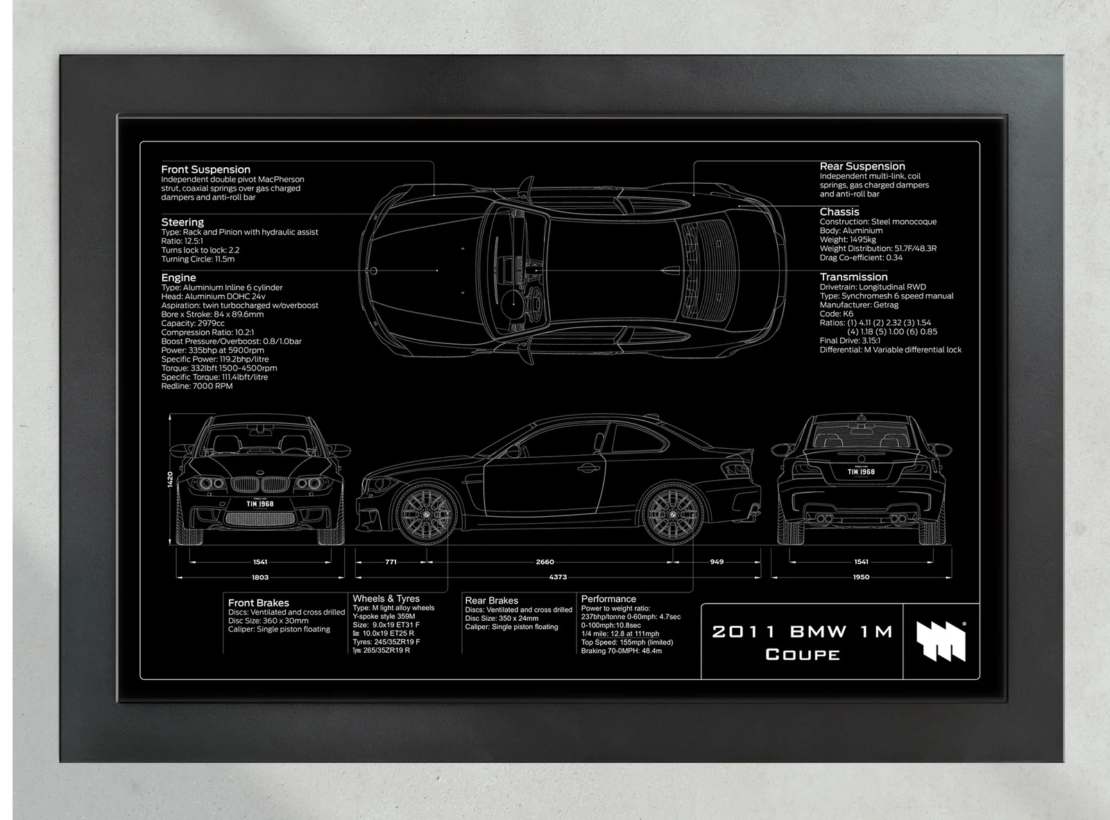 2011 BMW 1M Coupe, in the collector's frame, landscape