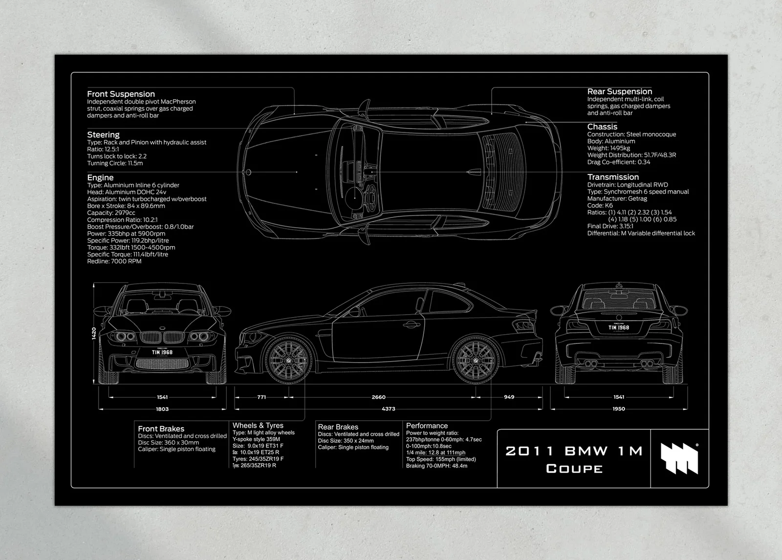 2011 BMW 1M Coupe, the print, landscape