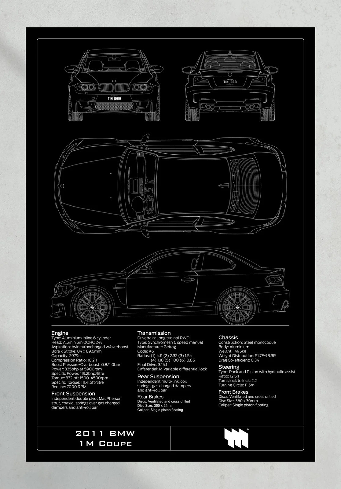 2011 BMW 1M Coupe, the print, portrait