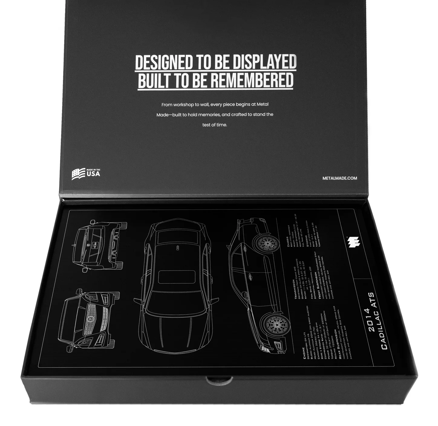 2014 Cadillac ATS, in the metal made gift box, portrait plate