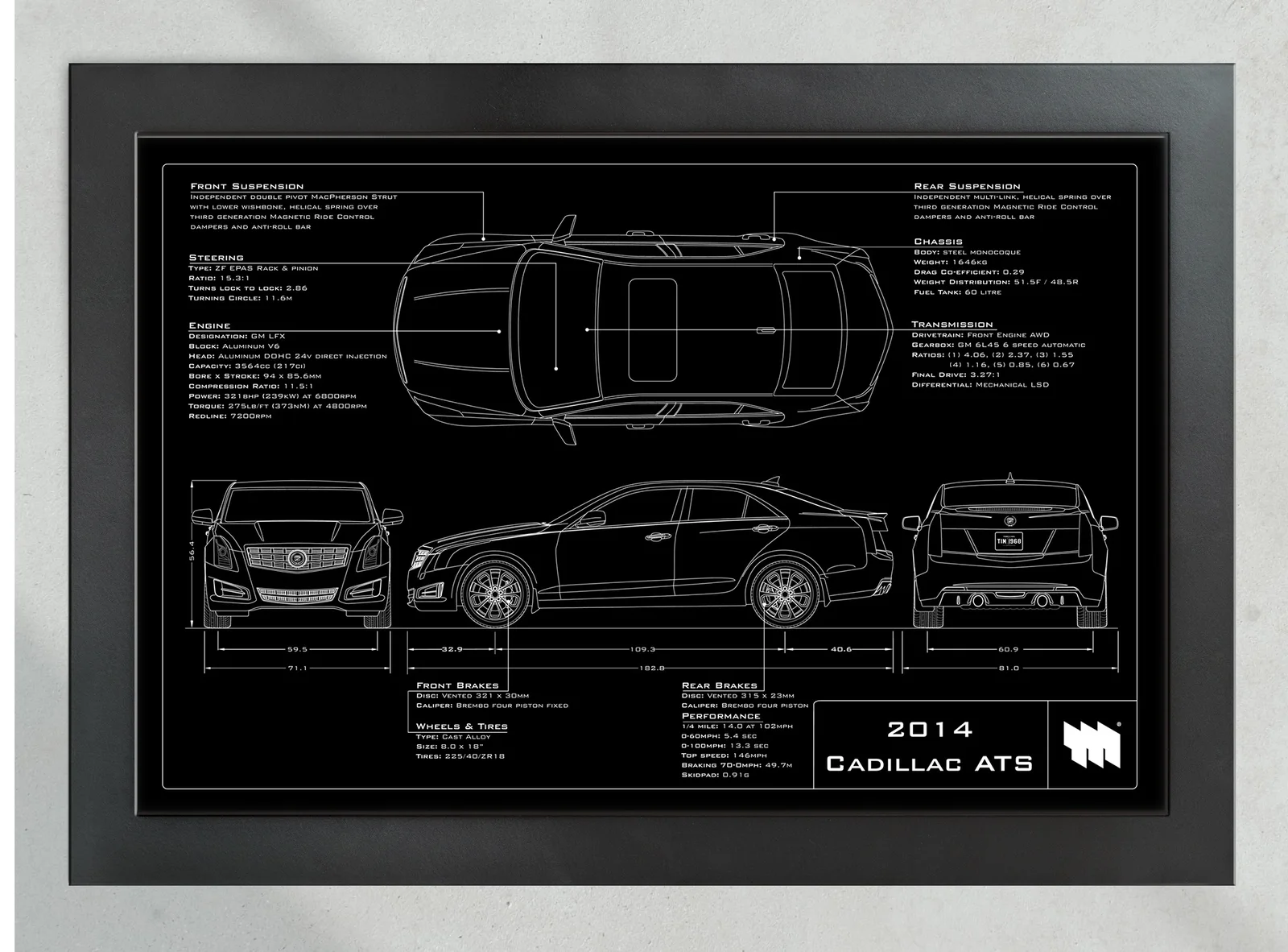 2014 Cadillac ATS, in the collector's frame, landscape