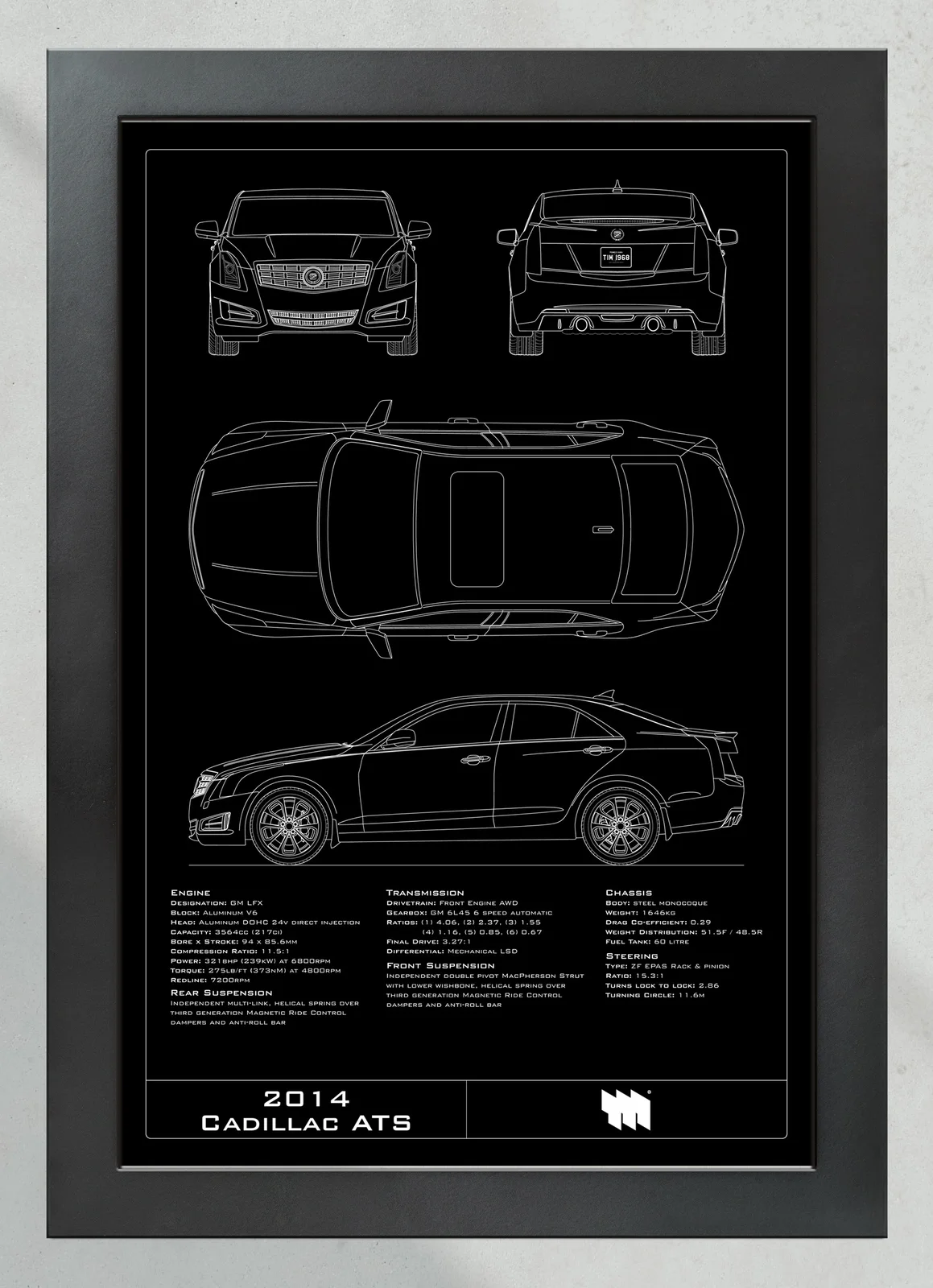 2014 Cadillac ATS, in the collector's frame, portrait