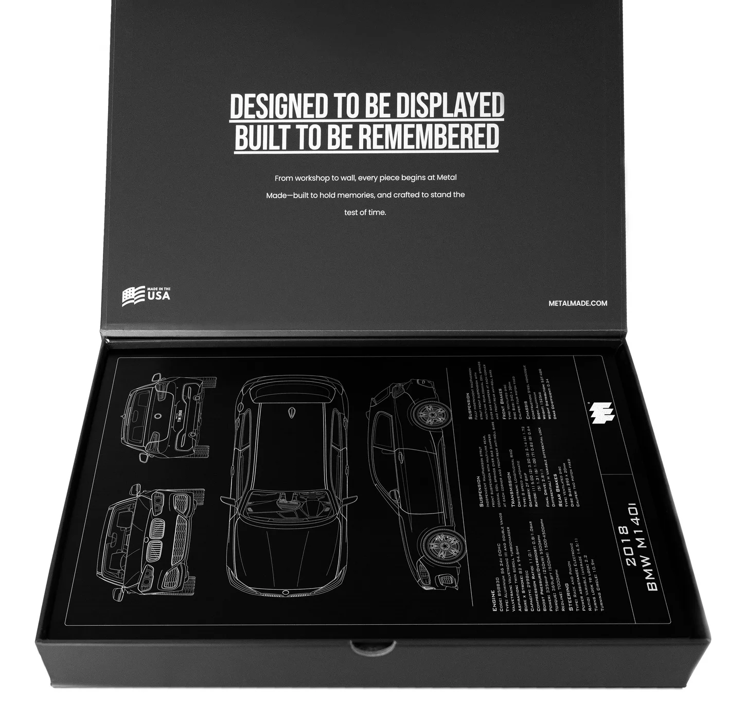 2018 BMW M140i, in the metal made gift box, portrait plate