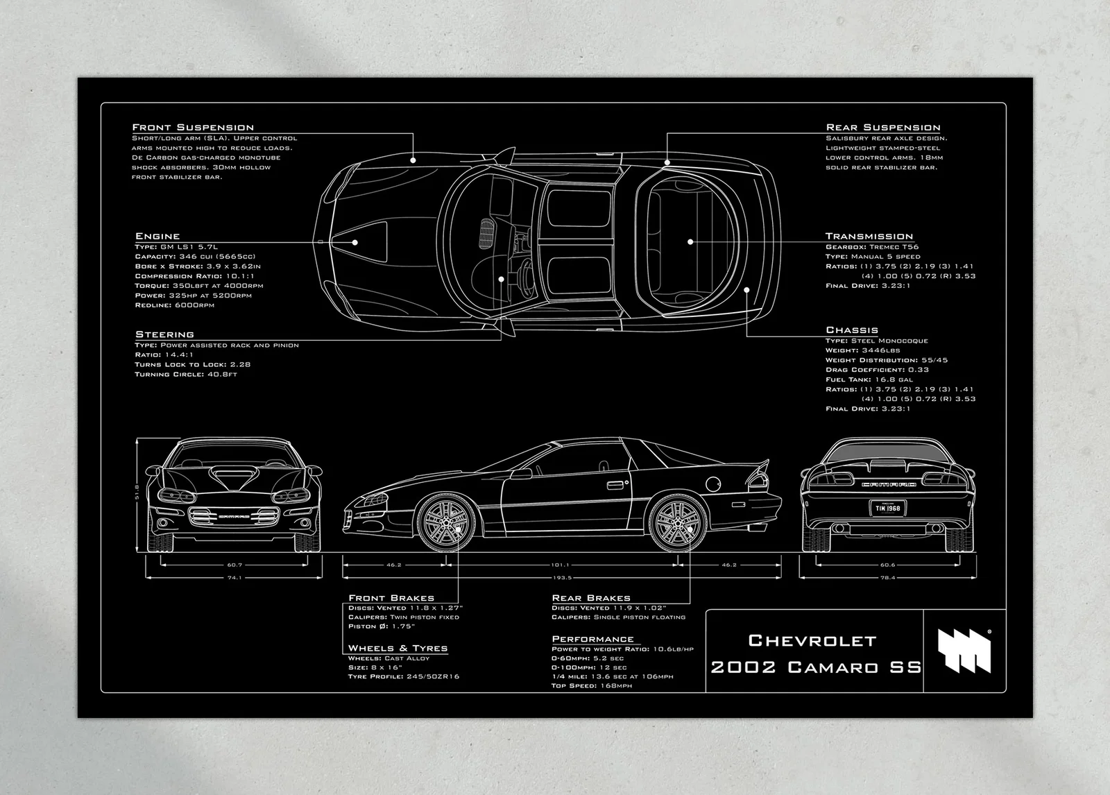 Chevrolet 2002 Camaro SS, the print, landscape