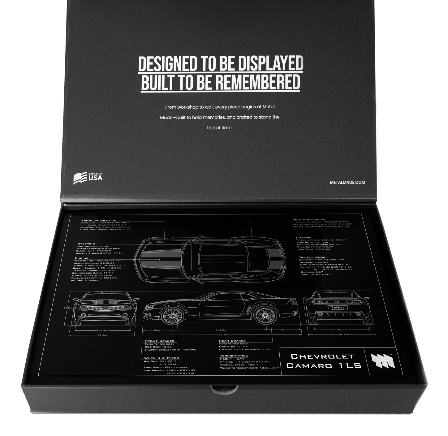 Chevrolet Camaro 1LS, in the metal made gift box, landscape plate