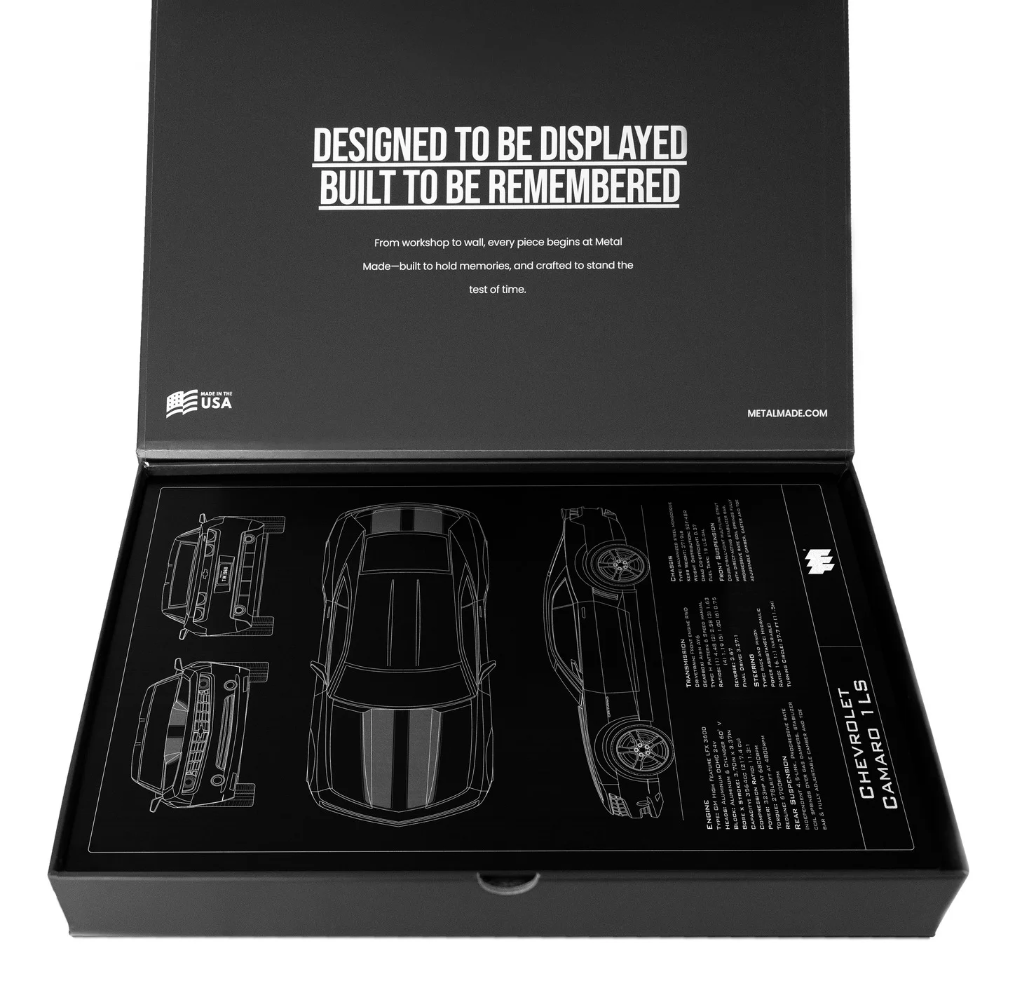 Chevrolet Camaro 1LS, in the metal made gift box, portrait plate
