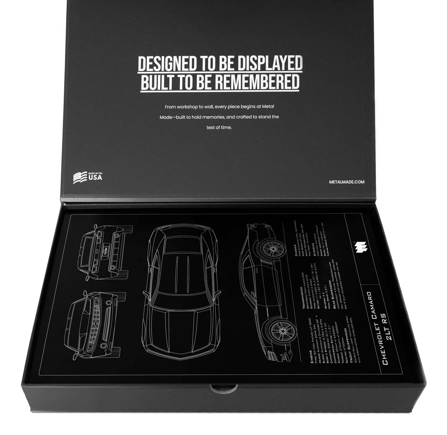 Chevrolet Camaro 2LT RS, in the metal made gift box, portrait plate
