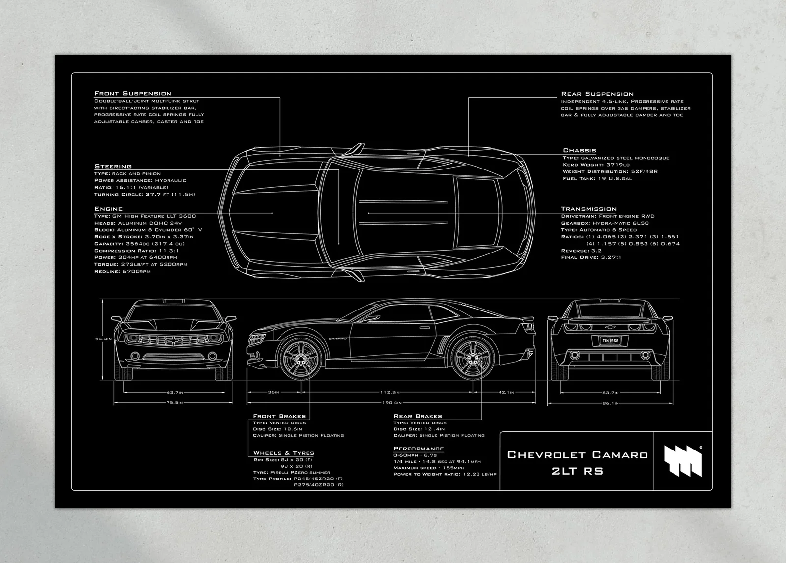 Chevrolet Camaro 2LT RS, the print, landscape